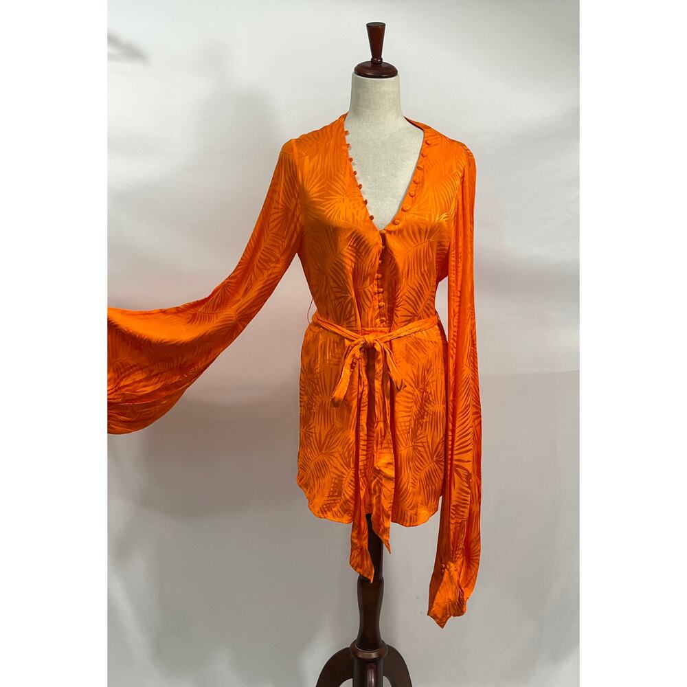 RAT & BOA Sz S Small Orange Harlequin Dress - Picture 6 of 10